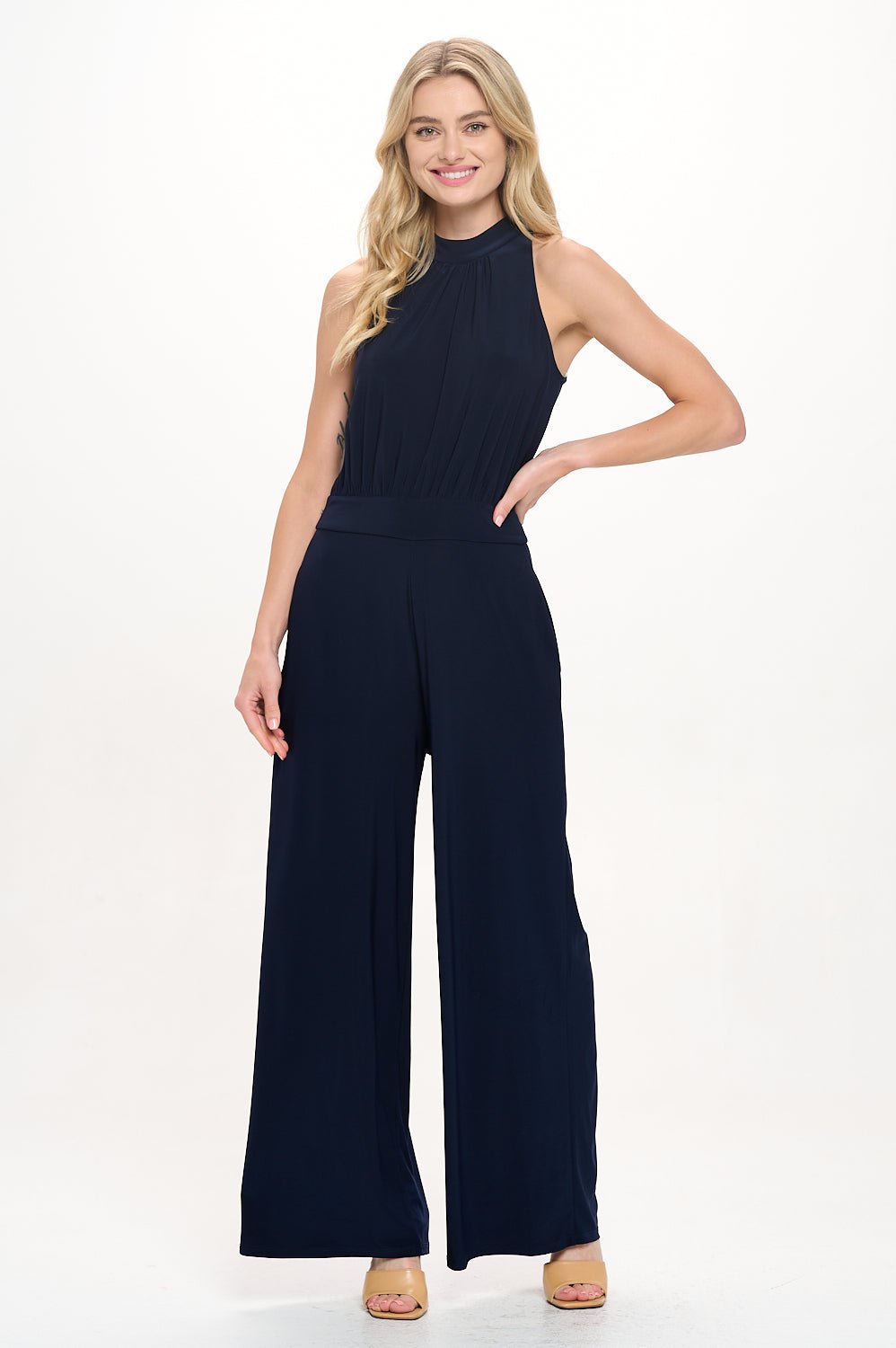 Image of West K Nina Halter Neck Jumpsuit Navy