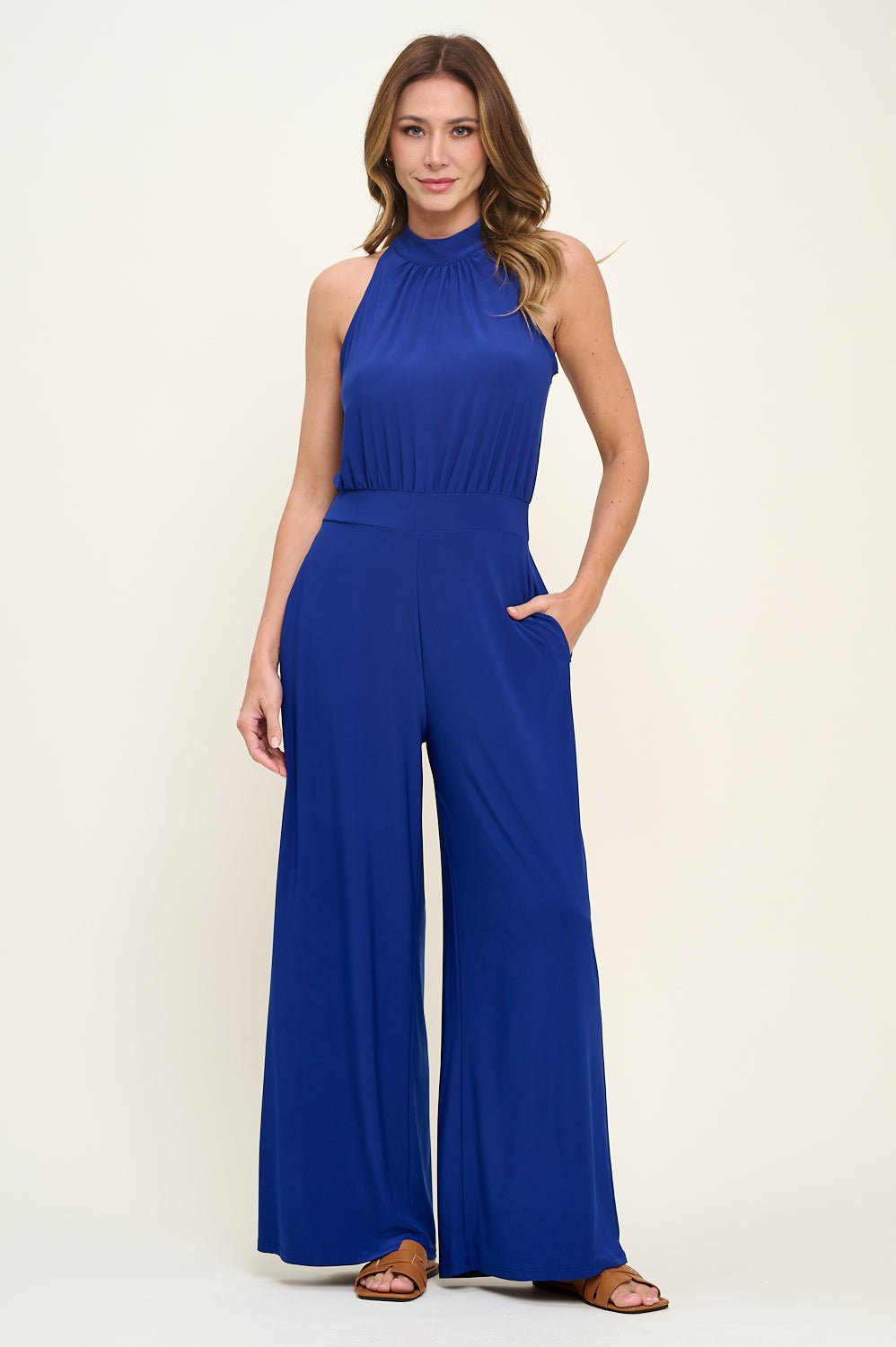 Image of West K Nina Halter Neck Jumpsuit Royal Blue