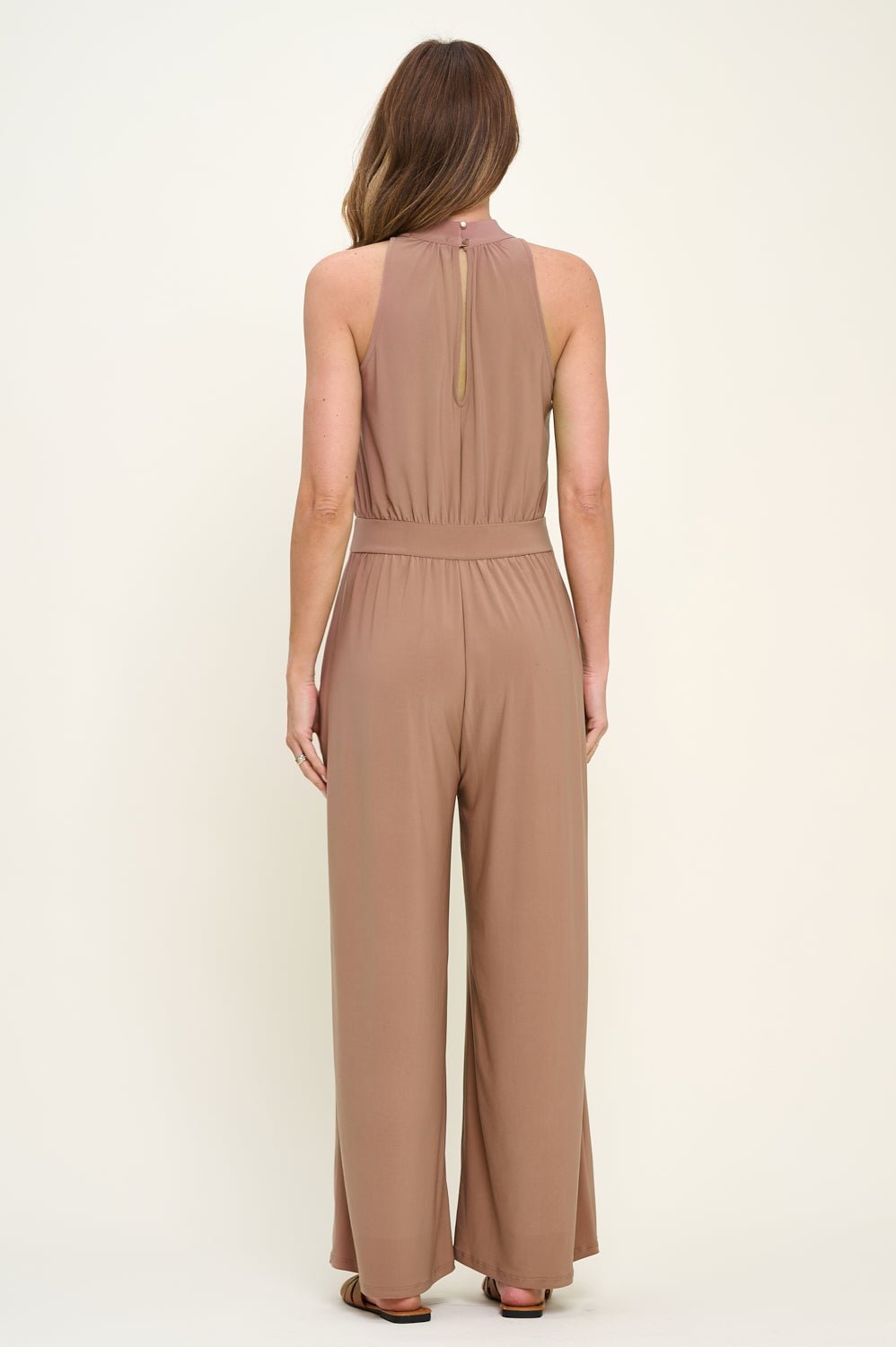 Image of West K Nina Halter Neck Jumpsuit Taupe