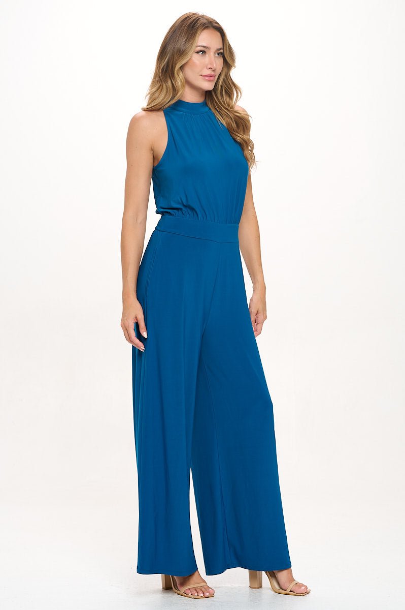 Image of West K Nina Halter Neck Jumpsuit Teal Blue