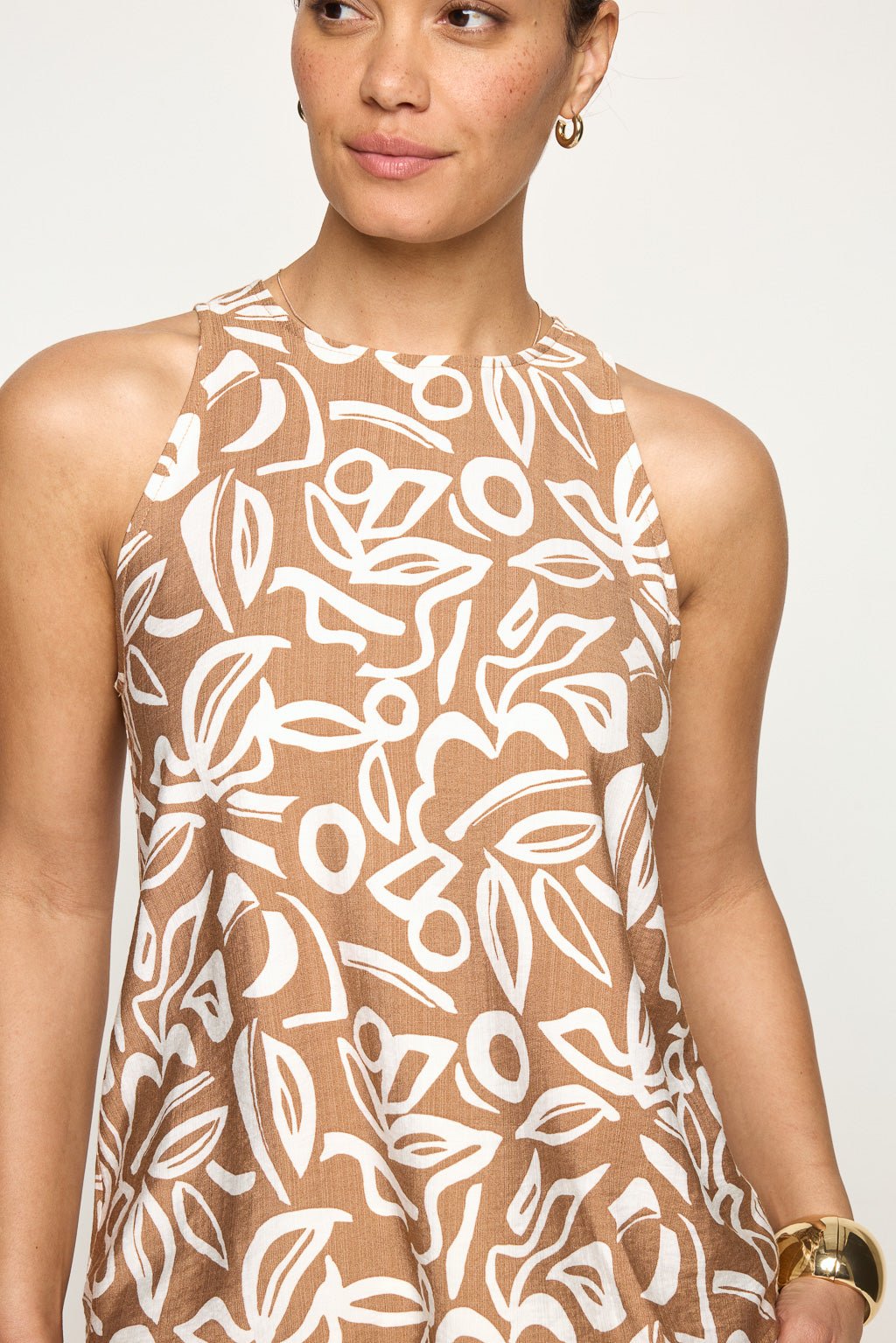 Image of West K Paige Printed Cami Taupe Mono Floral