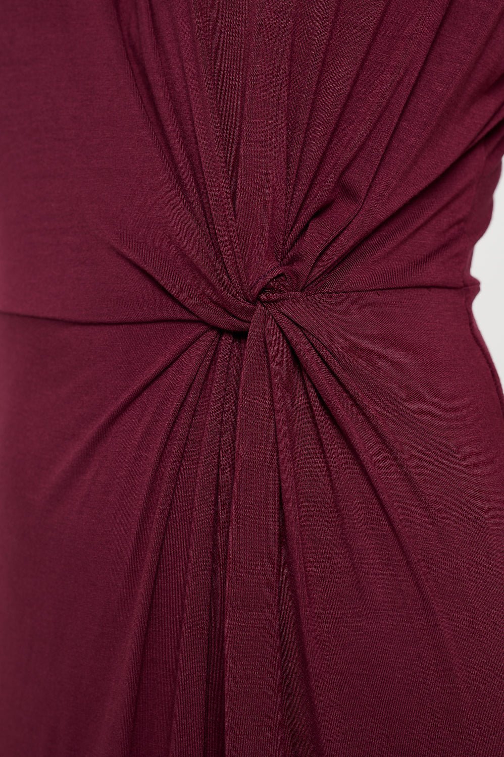 Image of West K Parker Crew - Neck Short Sleeve Knob - Front Midi Dress with Slits Wine