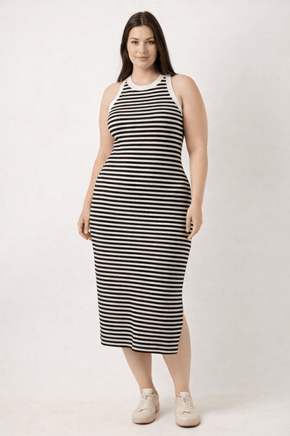plus size ribbed knit dress Wholesale MOQ6 Honey Plus Size Sweetheart Neck Long Sleeve Ribbed Dress