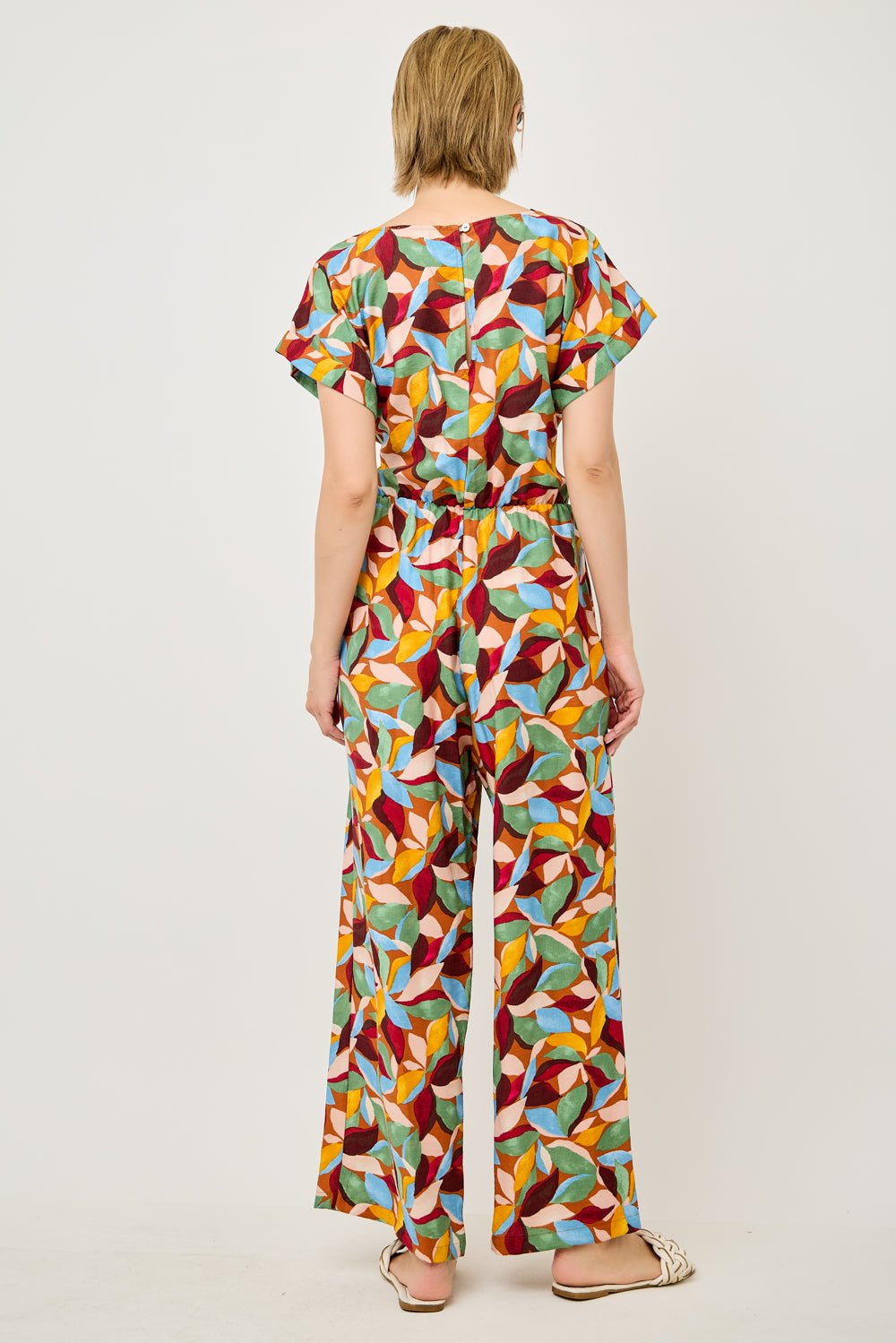 Image of West K Priya Dolman Sleeve Tie Front Jumpsuit Spiced Multi