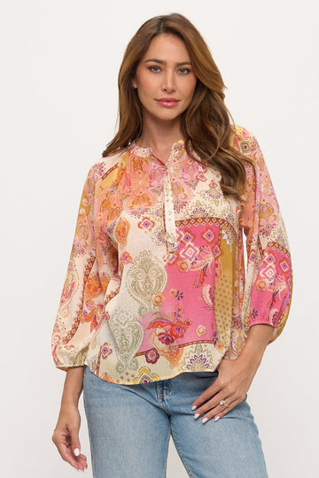 Image of West K Puff Sleeve Chiffon Blouse XS