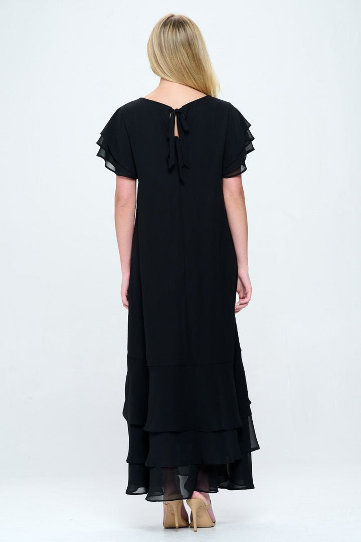 Image of West K Scarlett Tiered Maxi Black