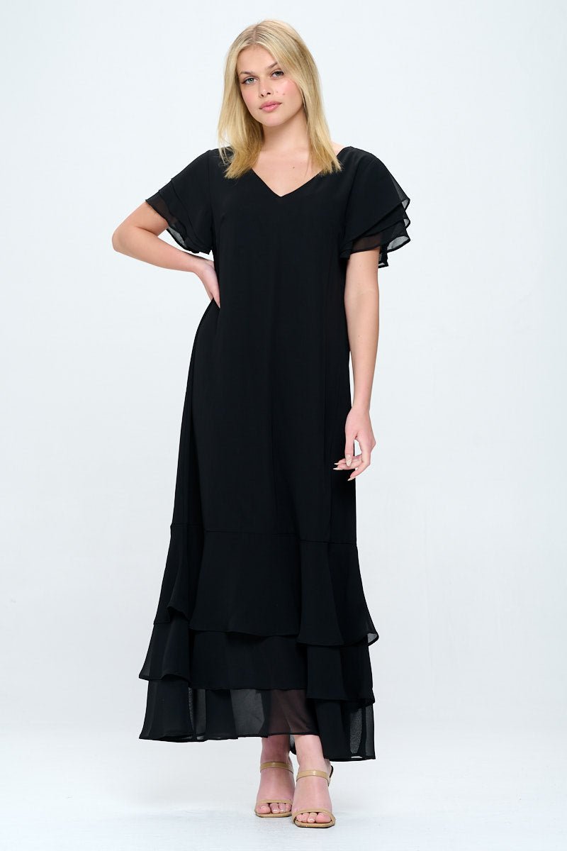 Image of West K Scarlett Tiered Maxi Black