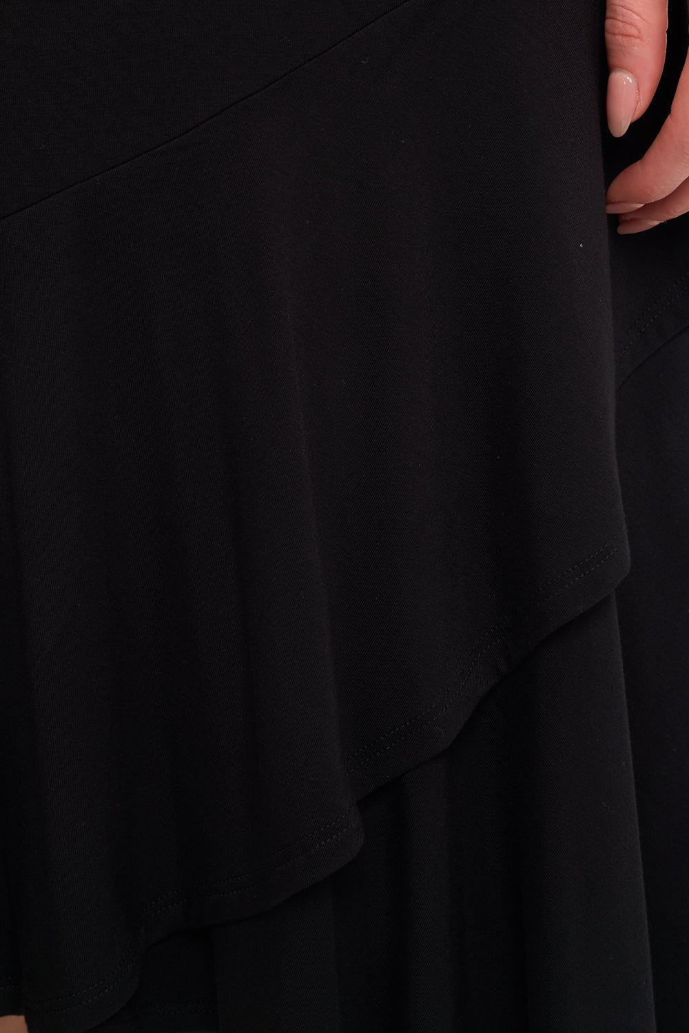 Image of West K Sleeveless Asymmetrical Hem Midi Dress Black