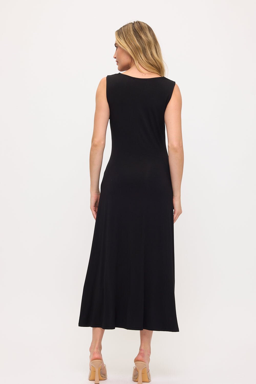 Image of West K Sleeveless Cowl Neck Midi Dress Black