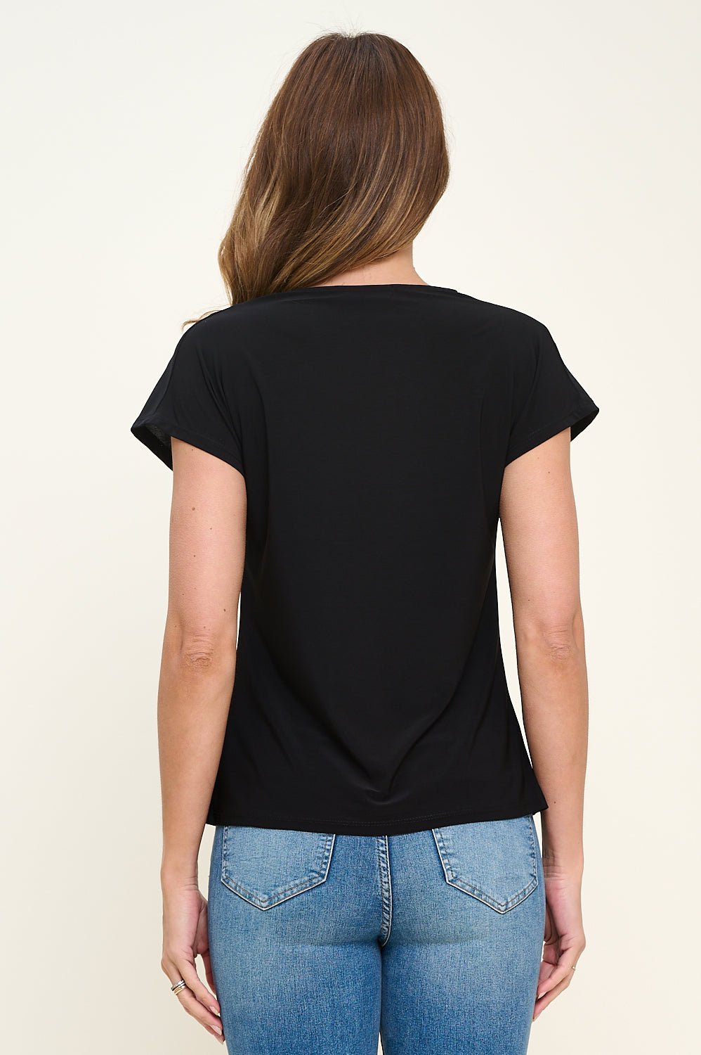 Image of West K Stephanie Cowl Neck Top Black