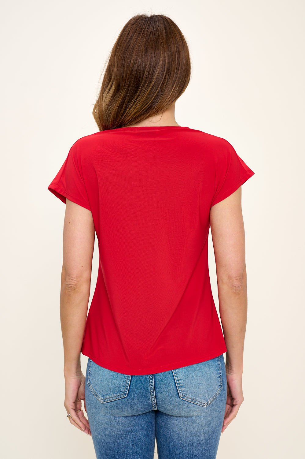 Image of West K Stephanie Cowl Neck Top Red