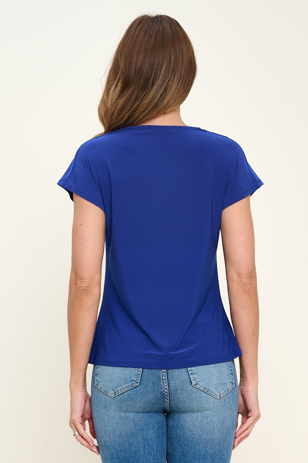 Image of West K Stephanie Cowl Neck Top Royal Blue