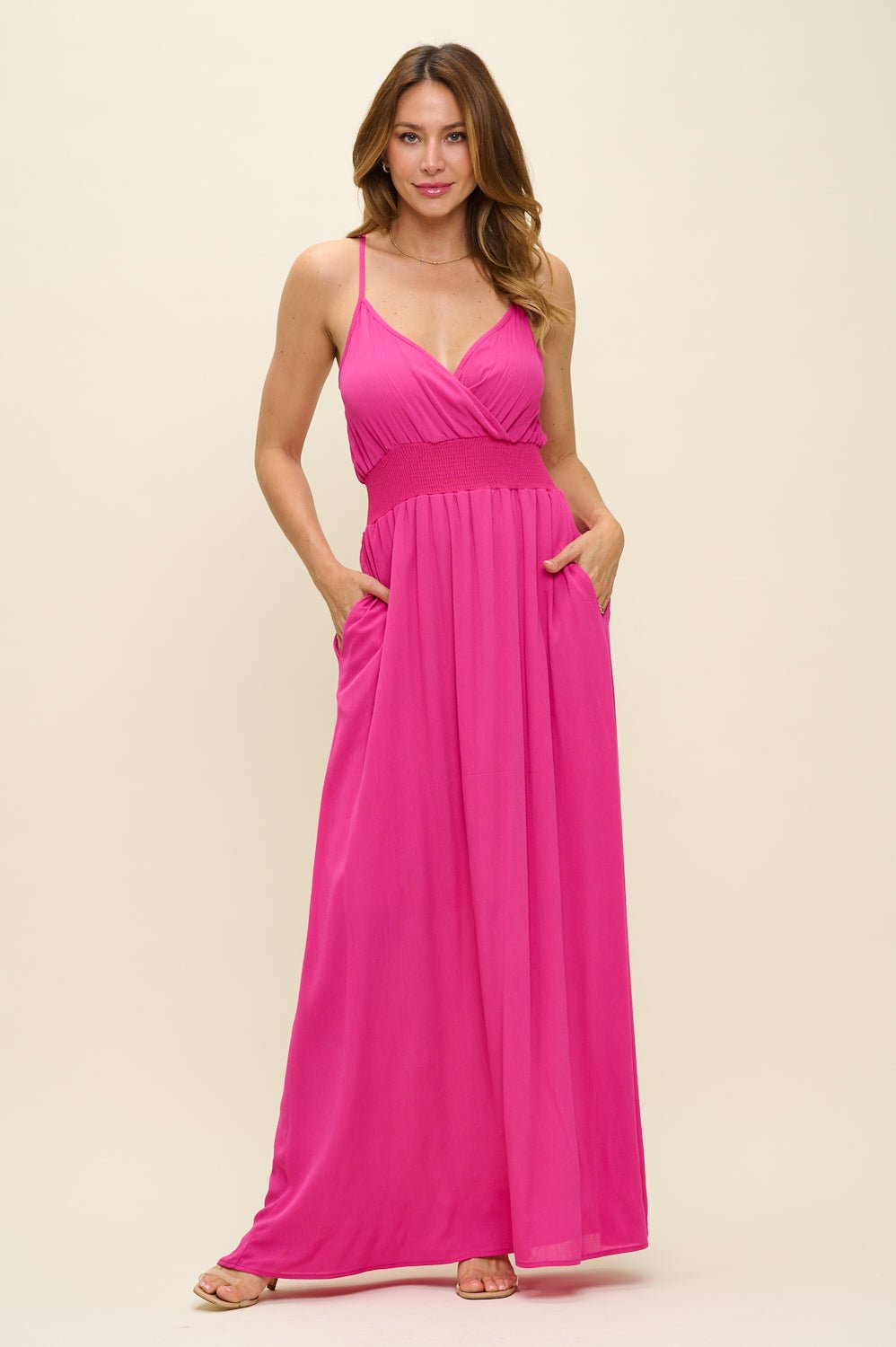 Image of West K Teagan Spaghetti Strap Maxi Dress Fuschia