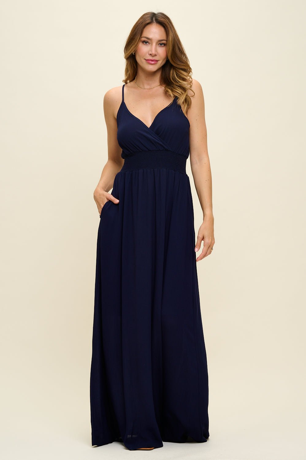 Image of West K Teagan Spaghetti Strap Maxi Dress Navy