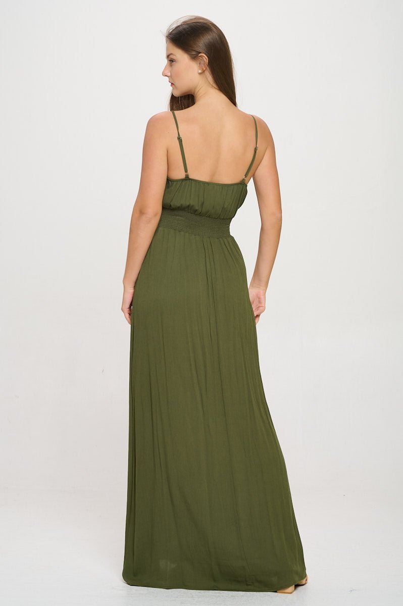 Image of West K Teagan Spaghetti Strap Maxi Dress Olive Green