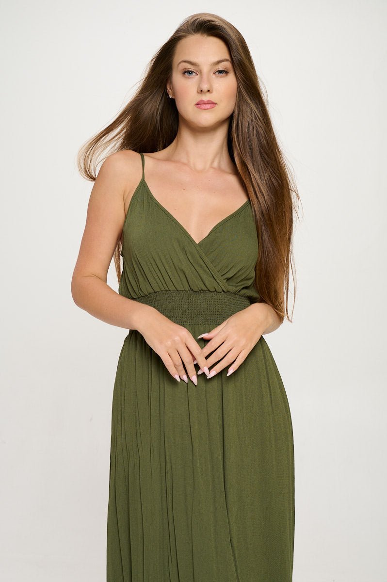 Image of West K Teagan Spaghetti Strap Maxi Dress Olive Green