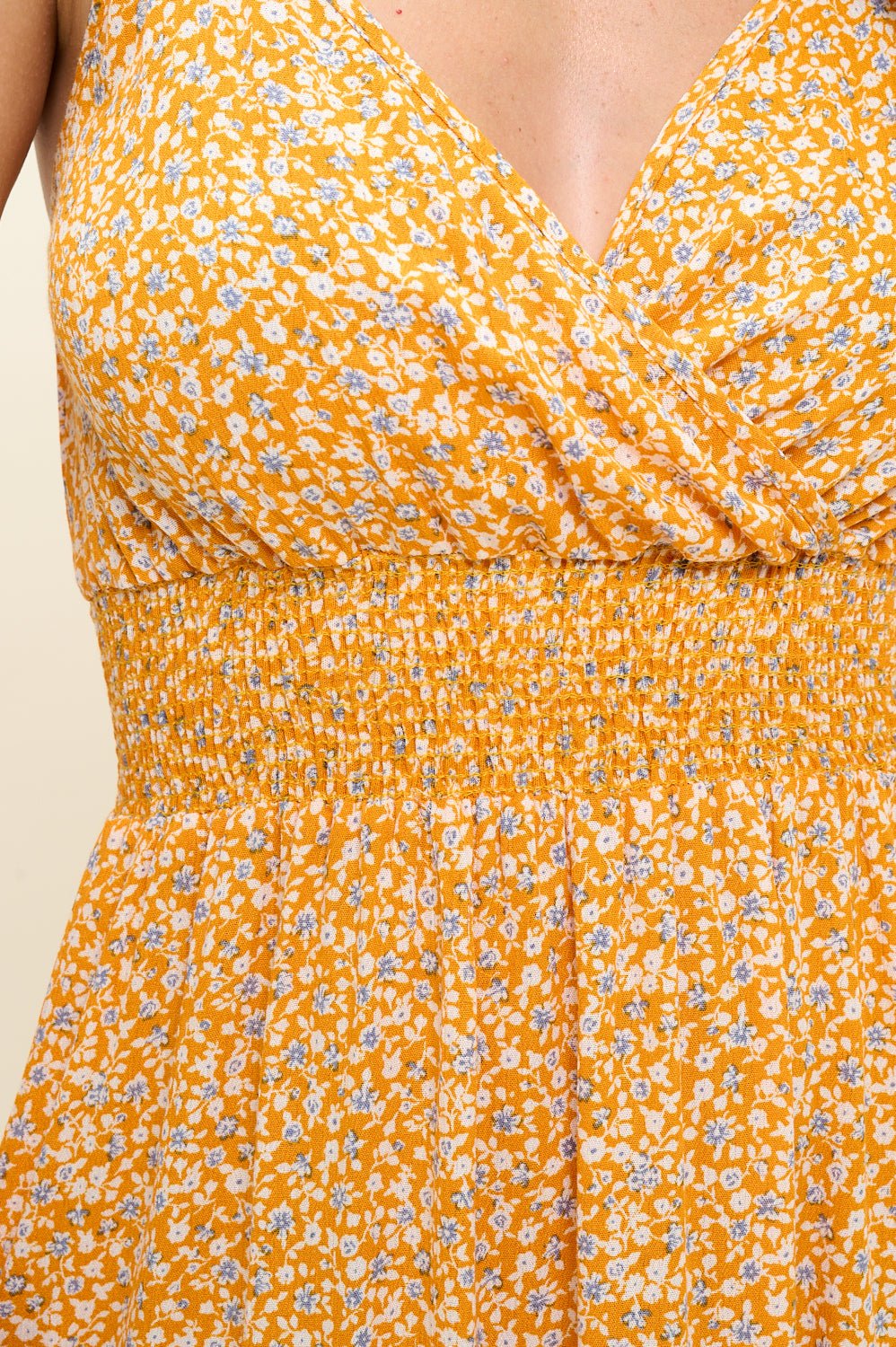 Image of West K Teagan Spaghetti Strap Maxi Dress Orange Ditzy Floral