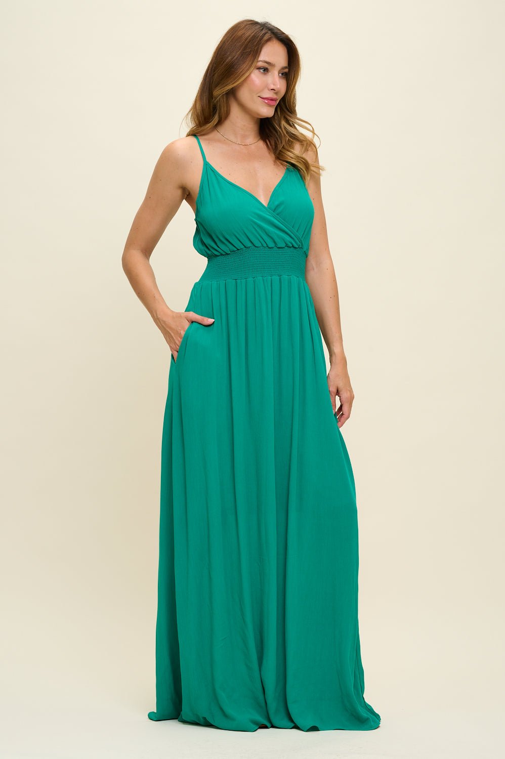 Image of West K Teagan Spaghetti Strap Maxi Dress Paris Green