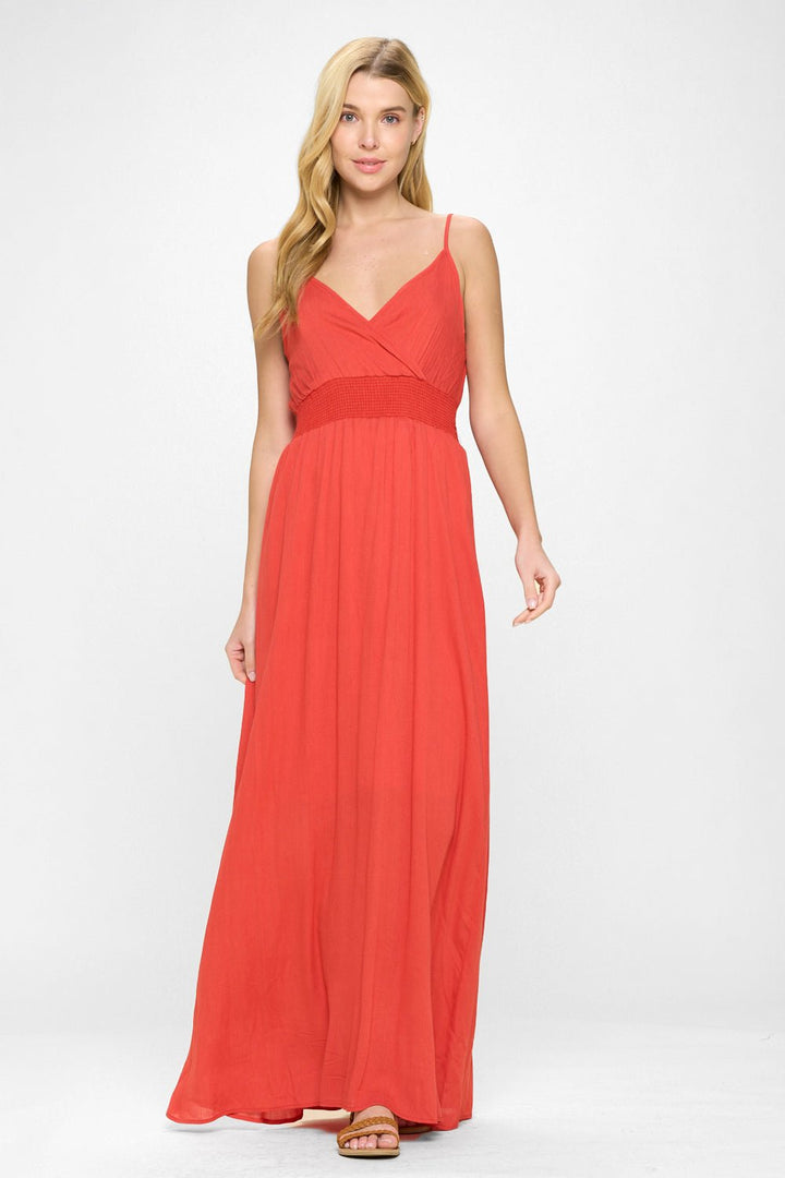 Image of West K Teagan Spaghetti Strap Maxi Dress Summer Brick