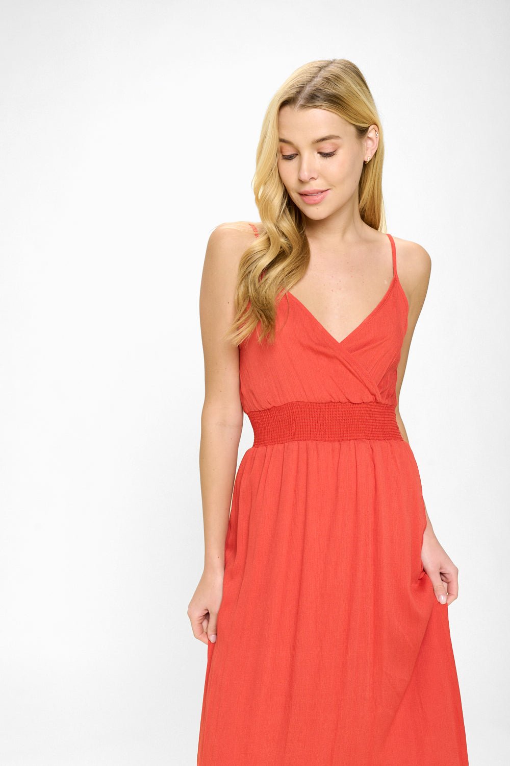 Image of West K Teagan Spaghetti Strap Maxi Dress Summer Brick