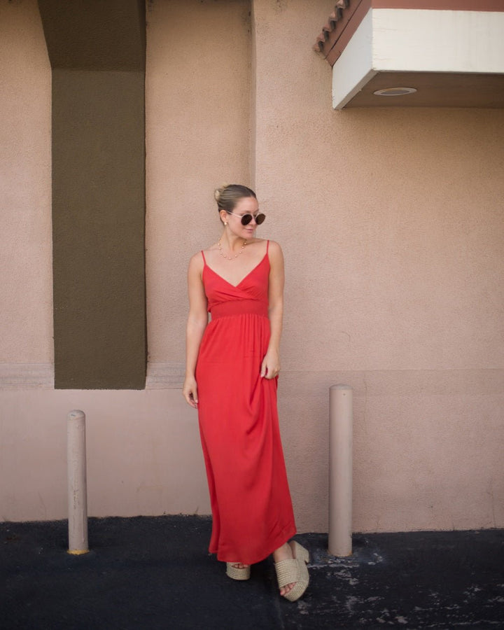 Image of West K Teagan Spaghetti Strap Maxi Dress Summer Brick