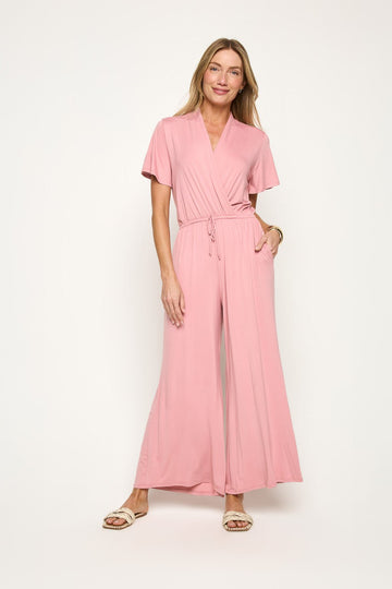 Image of West K Tiffany Knit Jumpsuit Dusty Pink