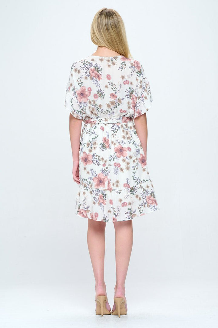 Image of West K Valeria Ruffle Dress Ivory Floral