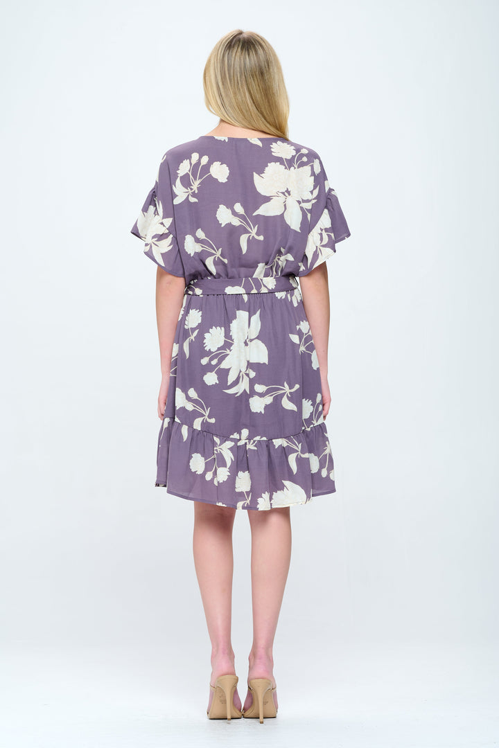 Image of West K Valeria Ruffle Dress Lavender Floral