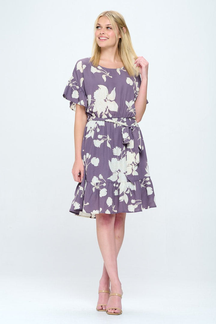 Image of West K Valeria Ruffle Dress Lavender Floral