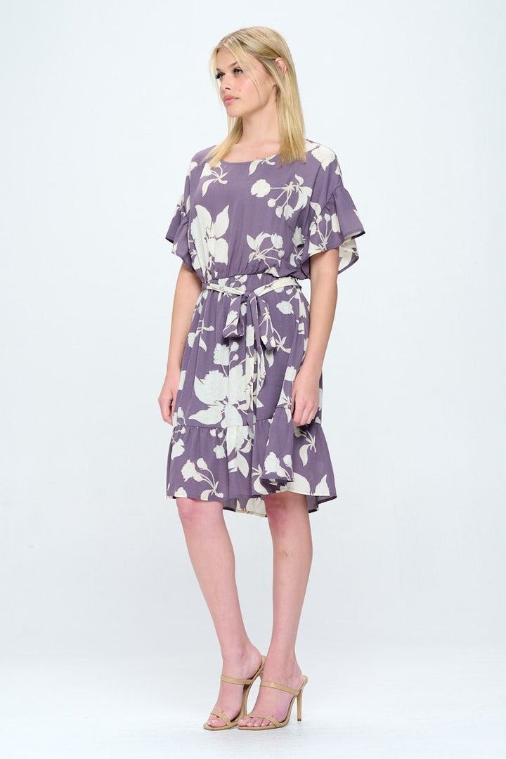 Image of West K Valeria Ruffle Dress Lavender Floral