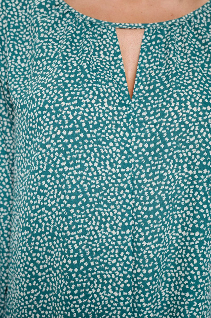 Image of West K Veronica Tie Front Blouse Green Dots