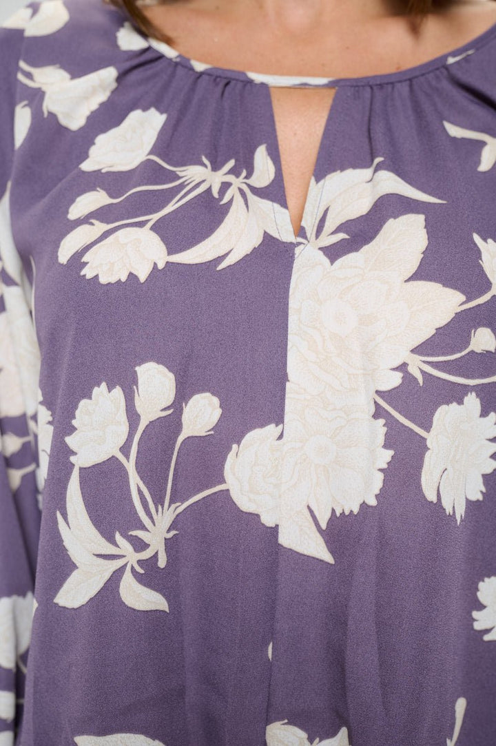 Image of West K Veronica Tie Front Blouse Lavender Floral