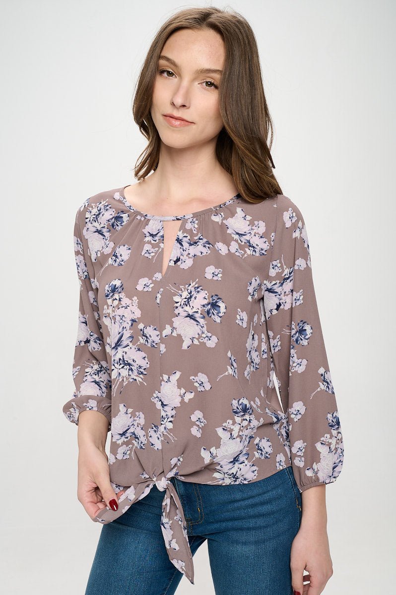 Image of West K Veronica Tie Front Blouse Mauve Blush