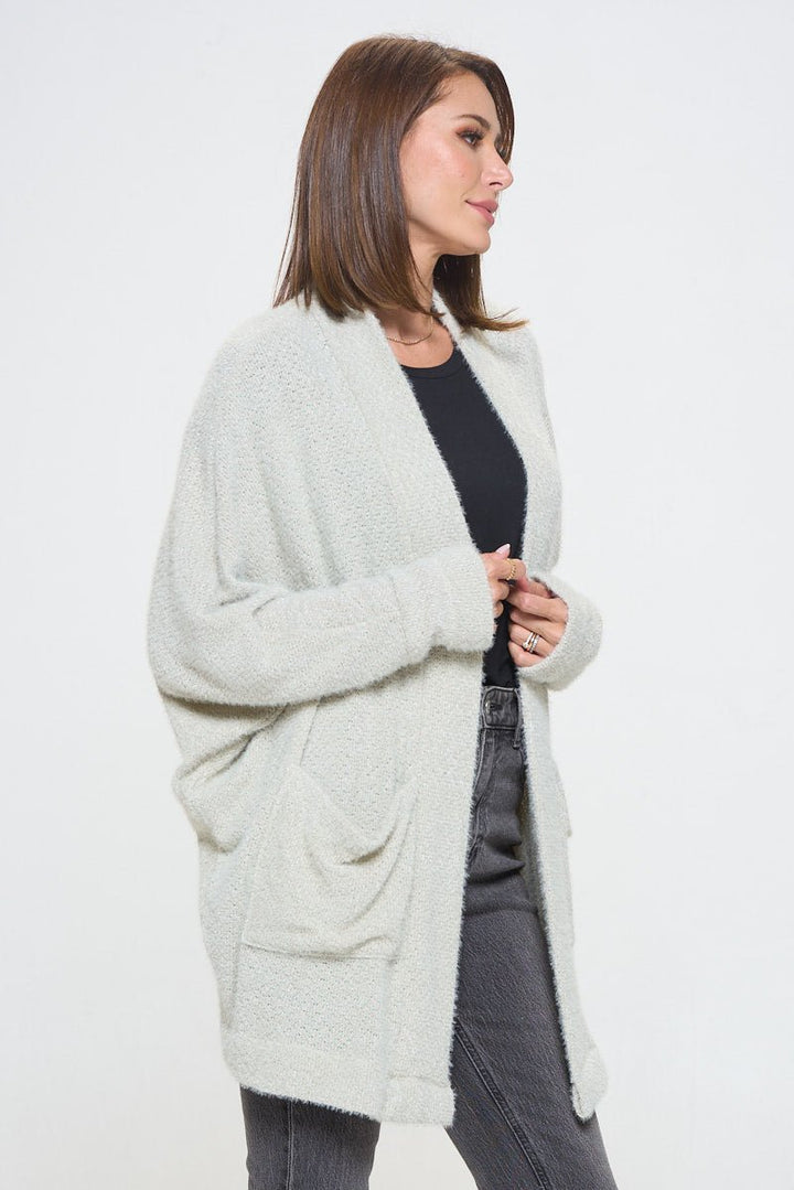 Image of West K Zoe Cozy Duster with Pockets Ivory Grey