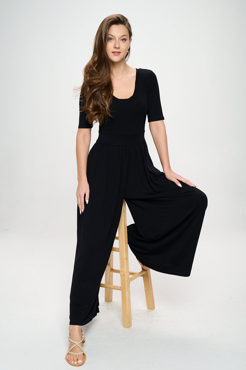 Jana Short Sleeve Knit Jumpsuit