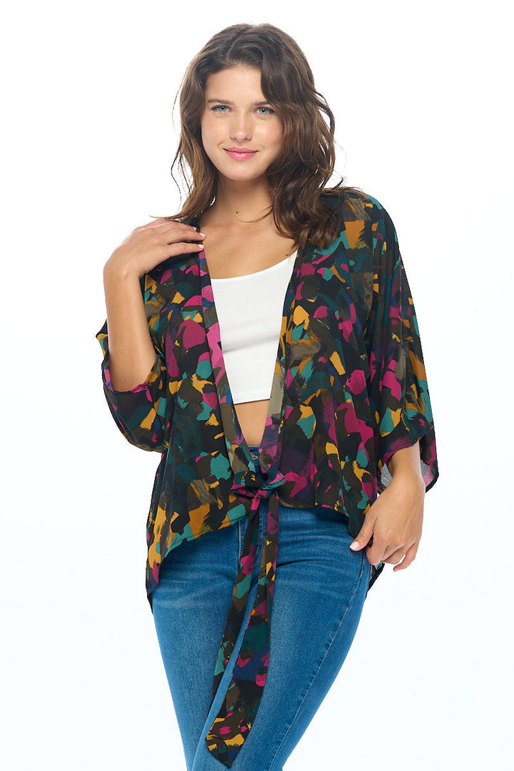 Printed Kimono Top