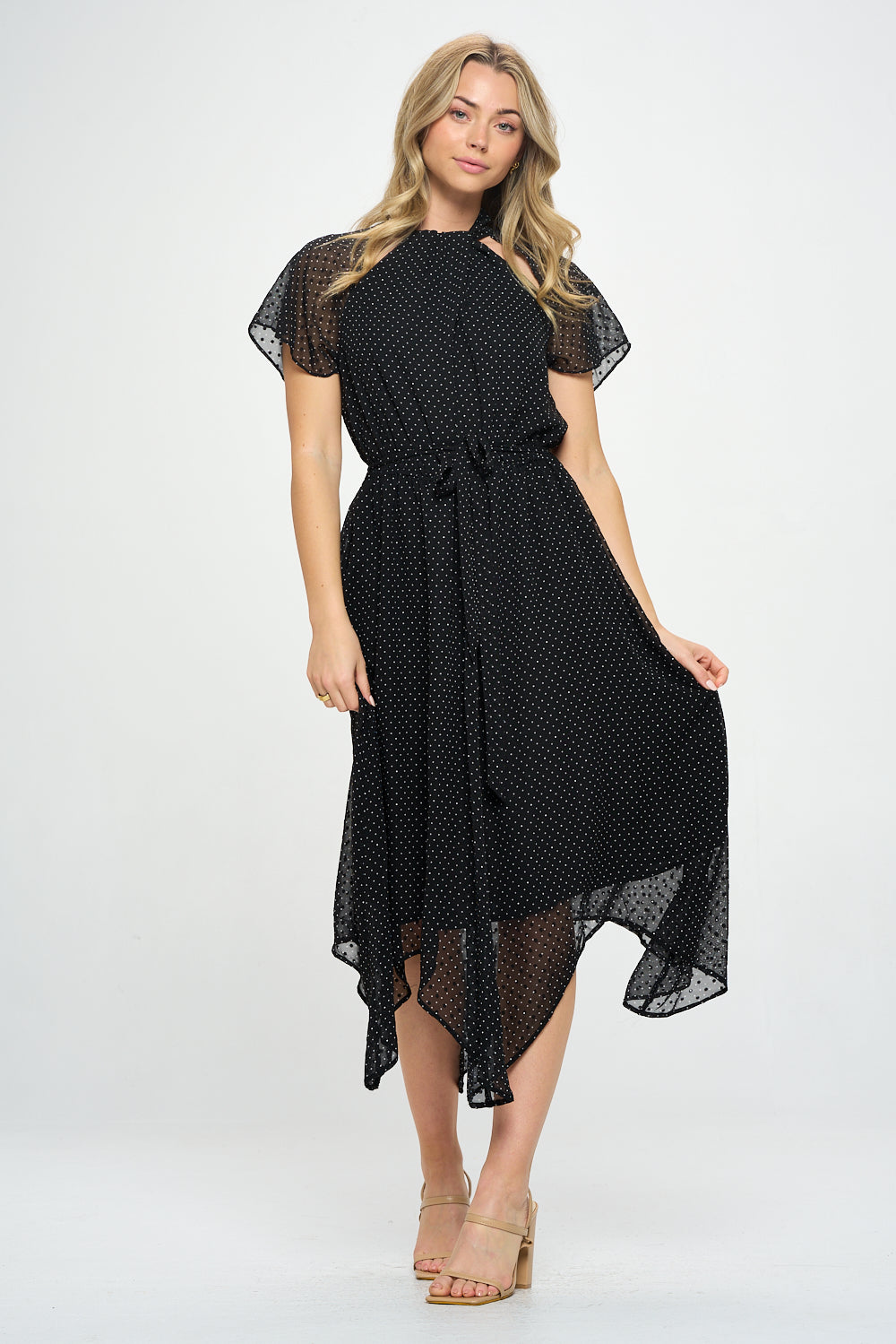 Tamara Cutout Hanky Hem Dress