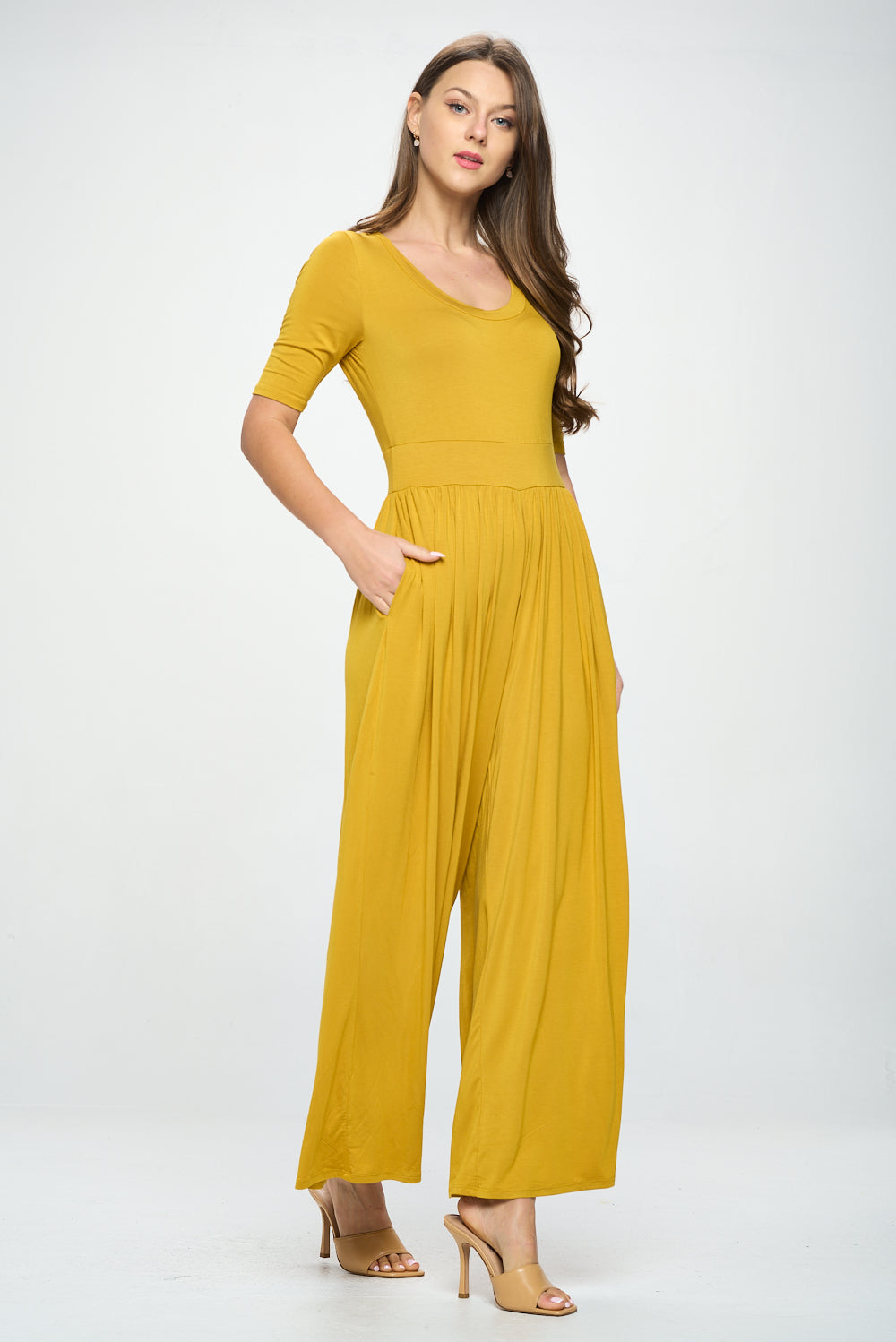 Jana Short Sleeve Knit Jumpsuit