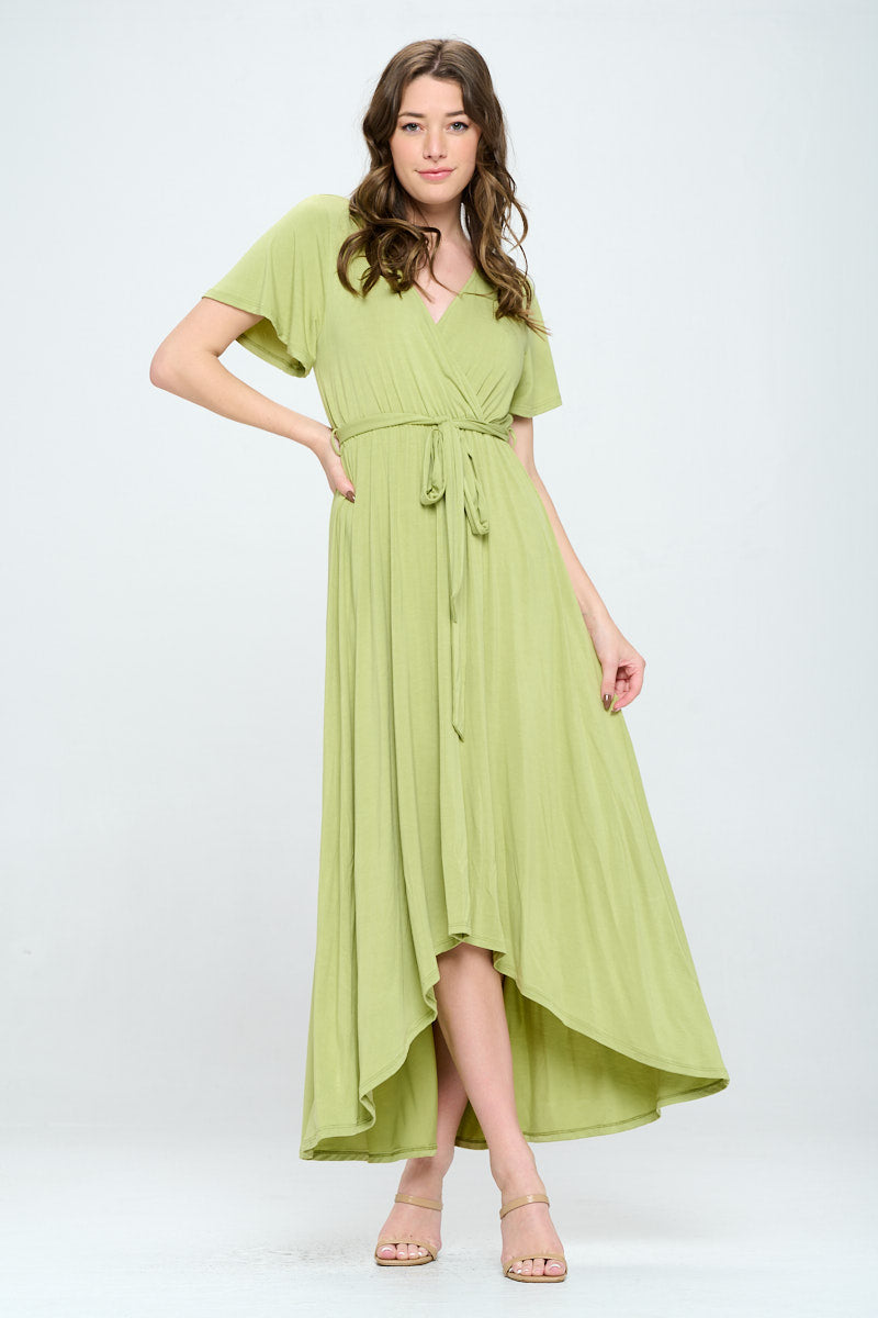 Hi-low Wrap Dress